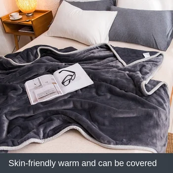 

Coral frankince blanket bedding single thick winter warm office blanket nap milk blanket