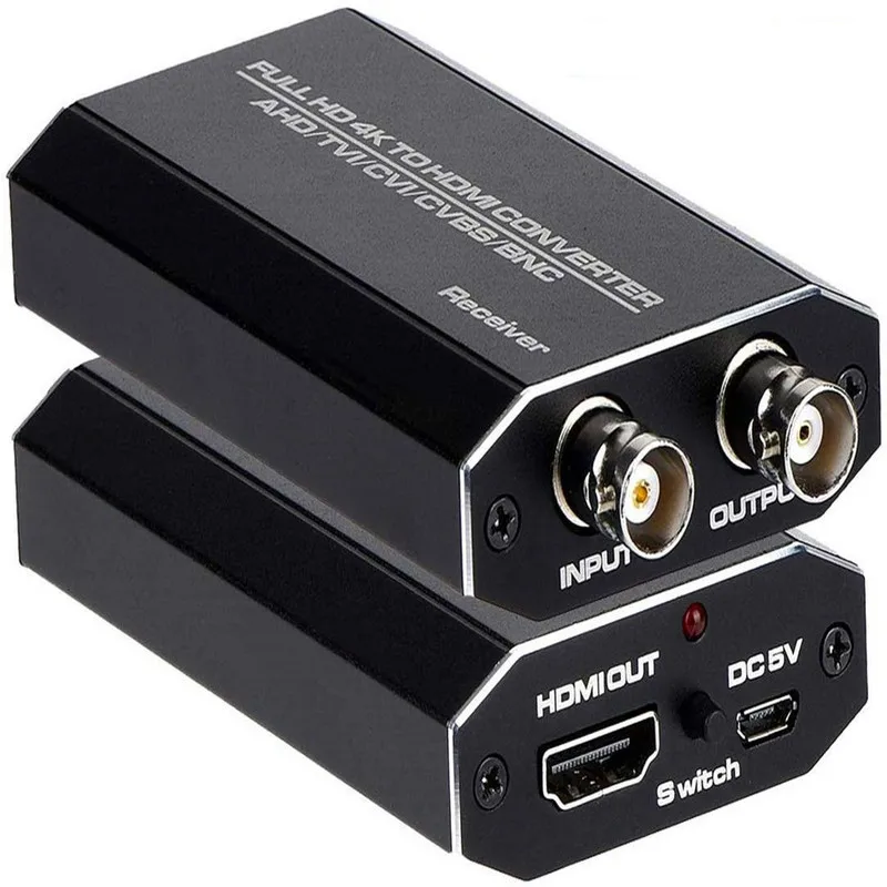 Professional BNC Connector HDMI-compatible To Analog AHD TVI SDI HD Coaxial Camera Signal Converter 1080P for DVR CCTV System
