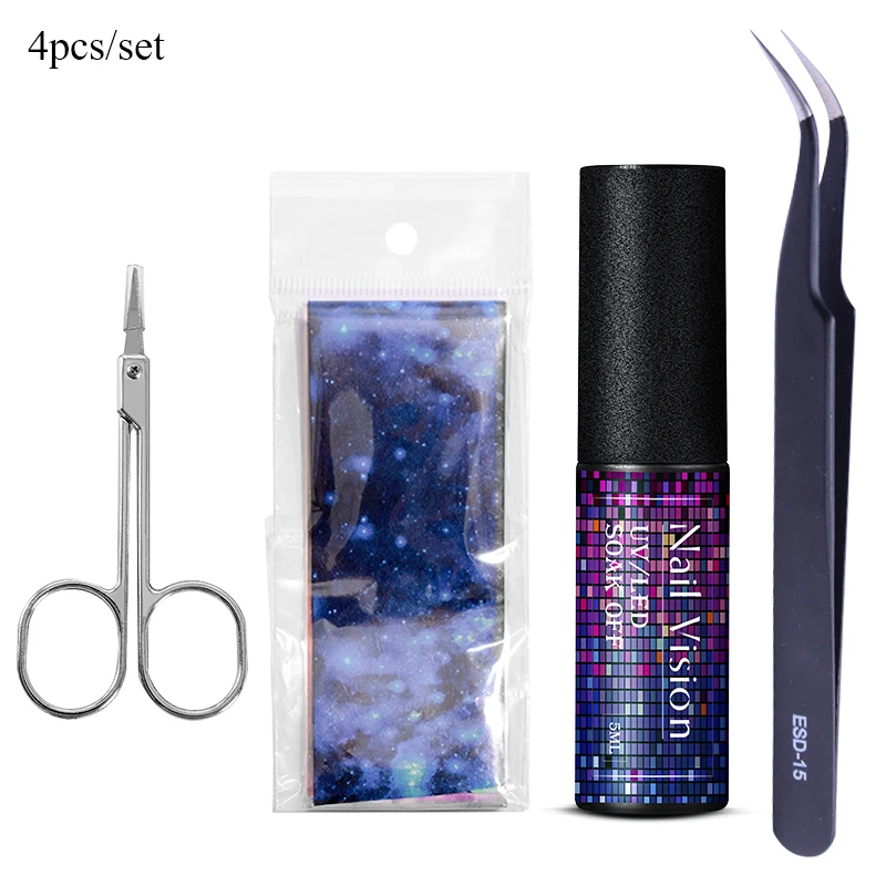 Nail Vision 5 мл клей из фольги для ногтей со звездным небом Набор наклеек переводной клей гель для ногтей УФ-Гель-лак для маникюра DIY - Цвет: ZH07010