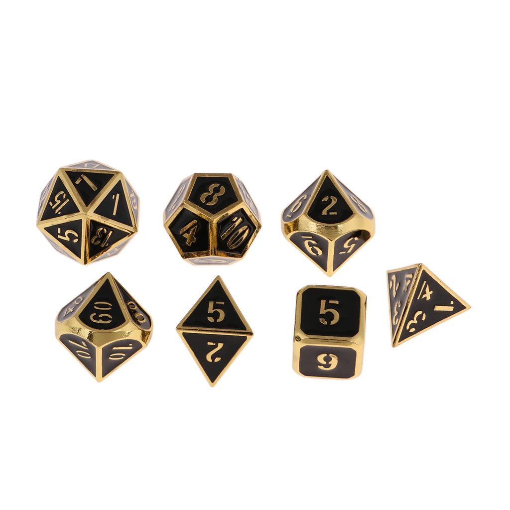 7 Pack Multi-sided Dice D&D Dice Game D4 D6 D8 D10 D20 Polyhedral Dice Set for Dungeons & Dragons RPG Table Games Accs