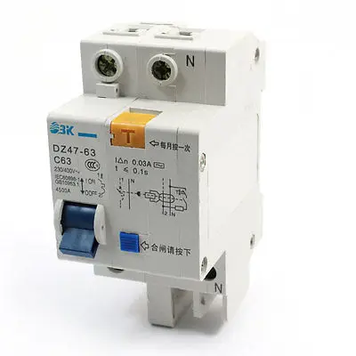 

AC 400V 63A One Pole Overload Protection ELCB Earth Leakage Circuit Breaker