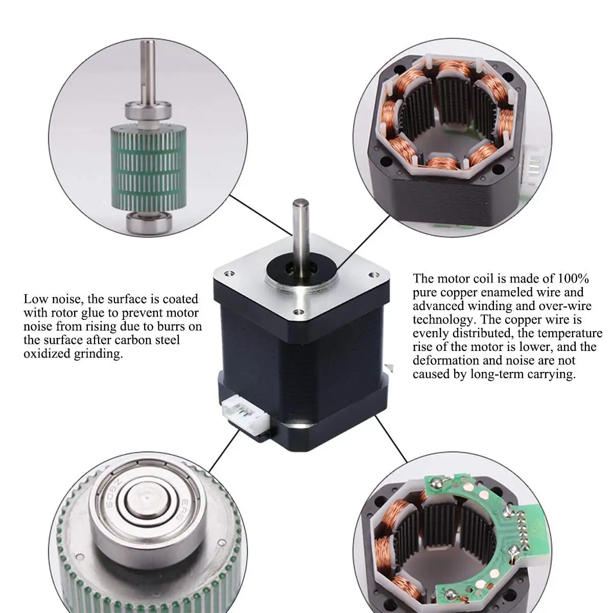 

24V 42MM Digital 3D Printer CNC wood router Machine Engraver 2-phase Stepper Motor with Motor Driver Antenna 0.55Nm Board Kit