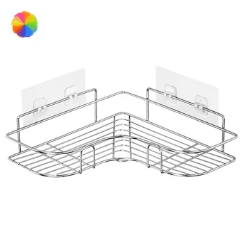 

Stainless Steel Holder Storage Towel Rack Soap Dish Punch-free Bathroom Shower Caddy Basket Suction Wall Mount Organizer