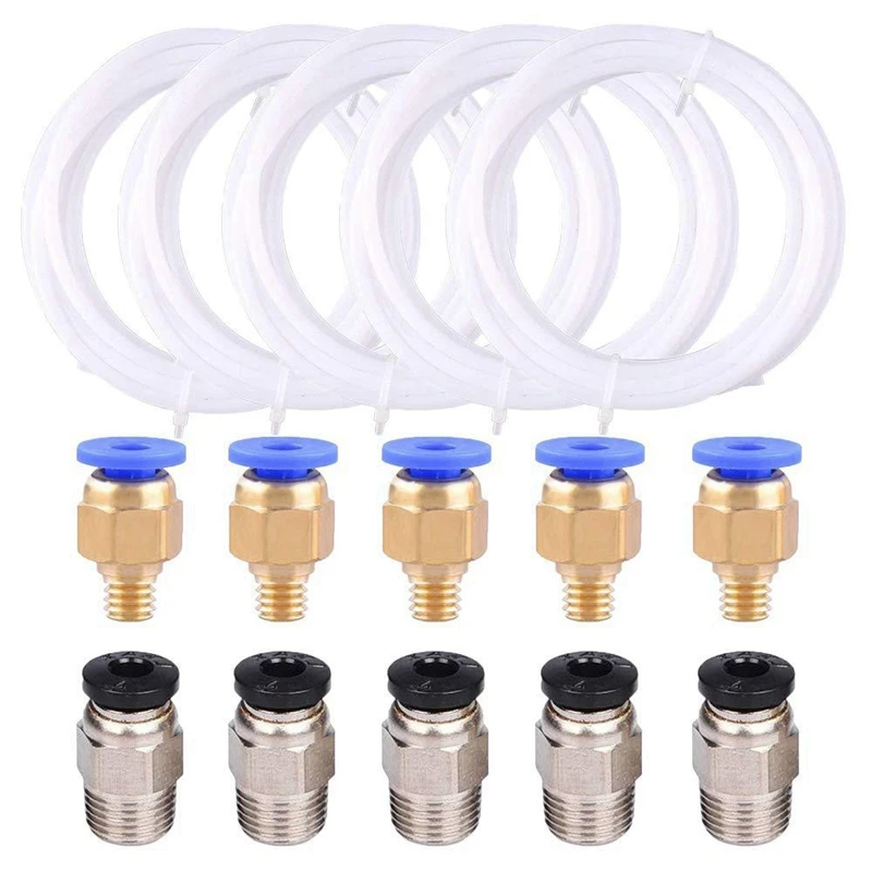 

3D Printer Accessories Teflon Tube Set PC4-M6 Pneumatic Connector PC4-M10 Straight Connector