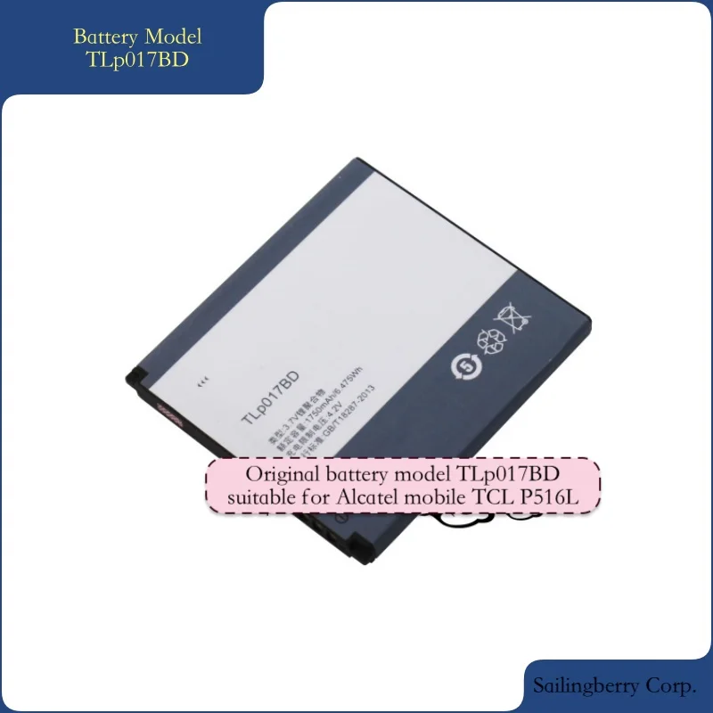Аккумулятор подходит для Alcatel Mobile TCL P516L с аккумулятором модели TLp017BD