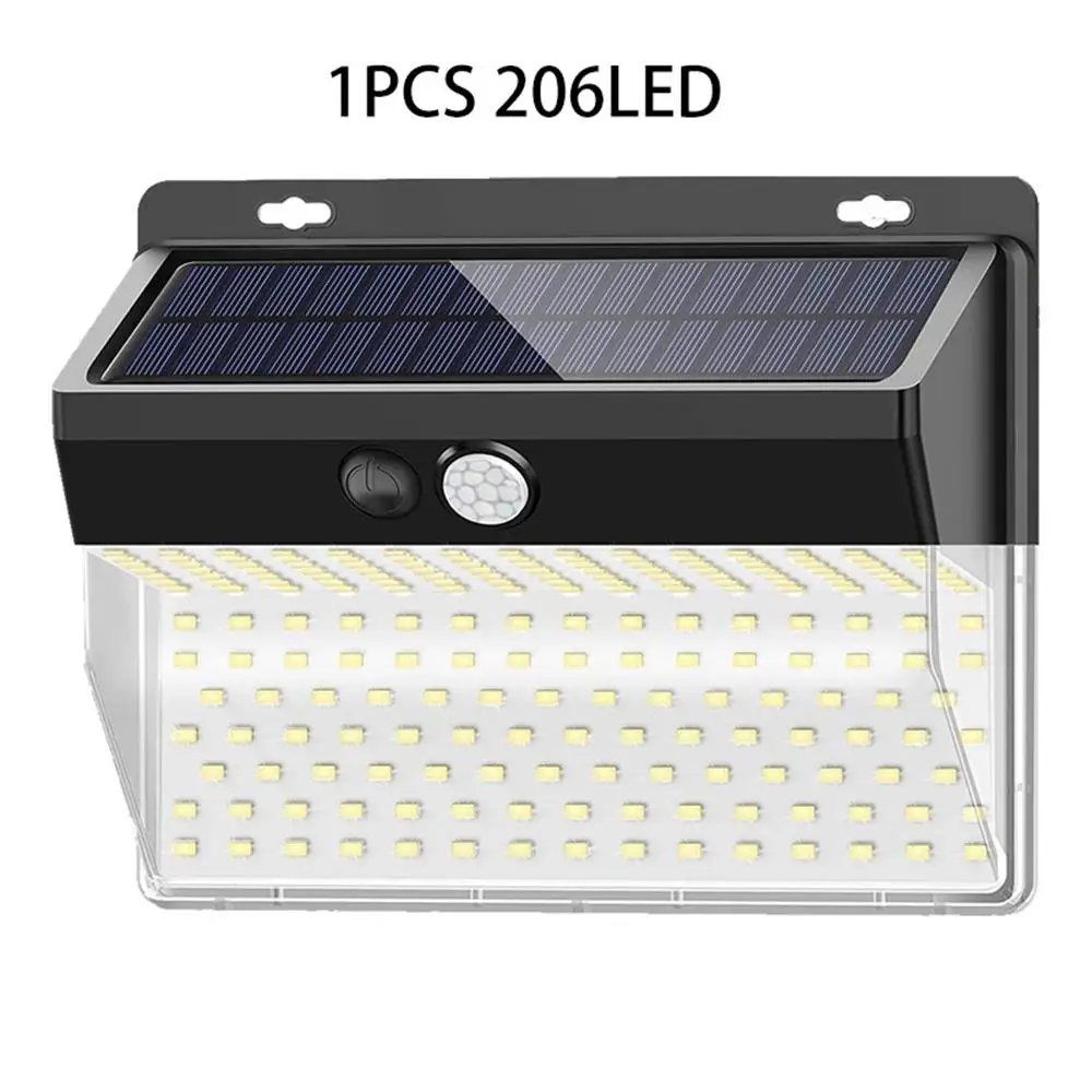 

Solar Power Eco-Friendly Outdoor Solar Light Security Walkway Lights Durable Street Lamp Sensor Light Waterproof 206 LED