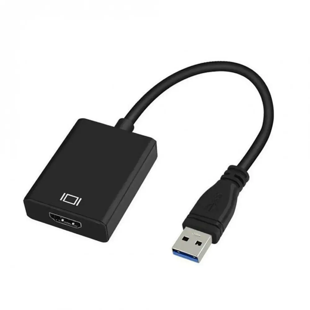 USB 3,0 к HDMI адаптер HD 1080P видеокабель, адаптер конвертер с аудио выходом Настройте диск CD S18 - Цвет: Черный
