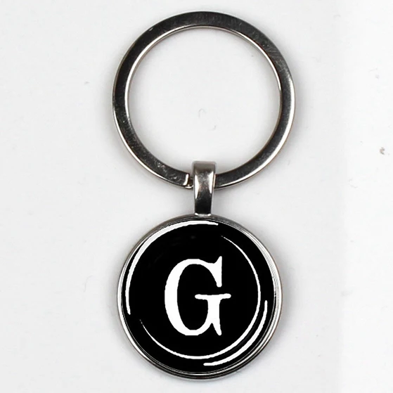 XKHLHJ 26 English alphabet keychain name first letter ABCD pendant  key chain car wallet handbag men and women jewelry gift 7