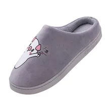 Мужская домашняя обувь; модные милые теплые домашние теплые тапочки со Свинкой; удобная зимняя обувь на плоской подошве; мягкая плюшевая обувь для дома;#4