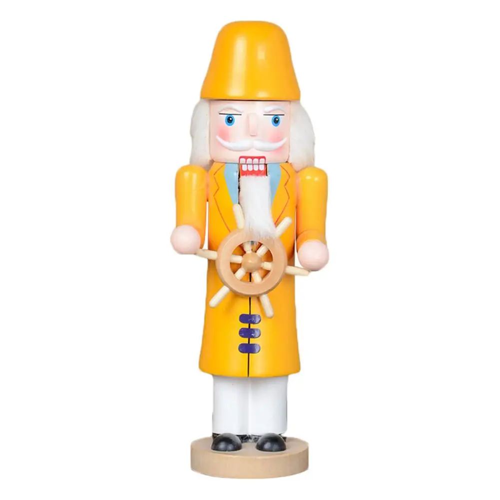 25CM Wood Pirate Captain Naval Nutcracker Puppet Soldier Christmas Handmade Crafts Home Shop Desktop Ornament Kids Birthday Gift - Цвет: A