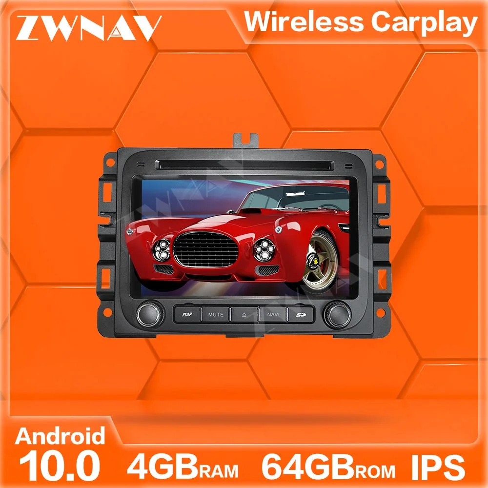 4+64 7Inch Android 10.0 screen Car Multimedia Player For Dodge RAM1500 2014 GPS navigation Auto Audio Radio stereo IPS head unit