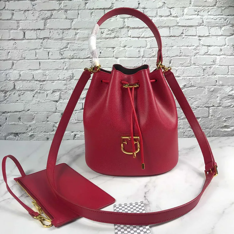luxury brand classic leather bucket bag with single-shoulder diagonal straddle bag for women Large capacity handbag