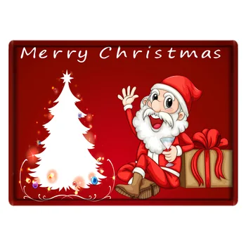 

Household bathroom mat Santa Claus wrapped bedroom living room cold-proof rug kitchen bathroom door absorbent non-slip foot mat