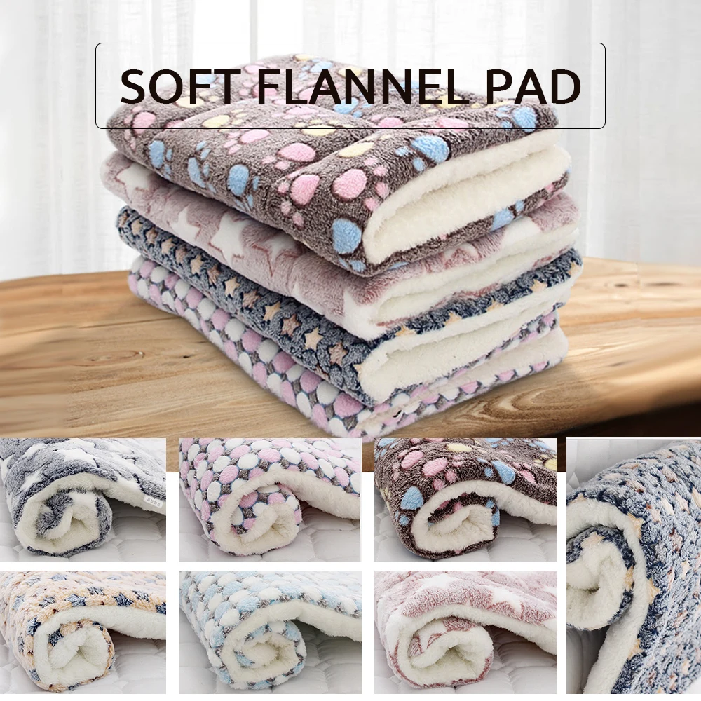Title 4, Soft Flannel Thickened Pet Soft Fleece Pad Pet ...