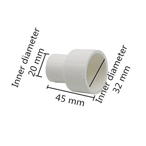 White 25-20 32-20-32-25-40-20-40-25-40-32 переходник из пвх прямой разъем орошения сада соединение водопроводной трубы адаптер 3 предмета в комплекте - Цвет: White