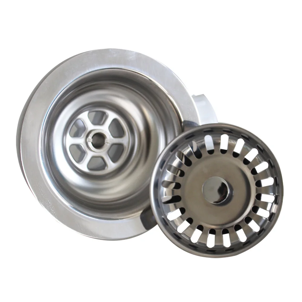Kitchen Sink Filter Talea Kitchen Sink Drainer 114MM Downcomer Vegetable Washing Basin Stainless European Filter Umbrella With Overflow XK225C046