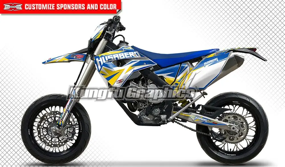 

KUNGFU GRAPHICS Custom Stickers Kit Motorcycle Wraps for Husaberg FS570 FS 570 2009 2010 2011 MX Racing Decal Graphic