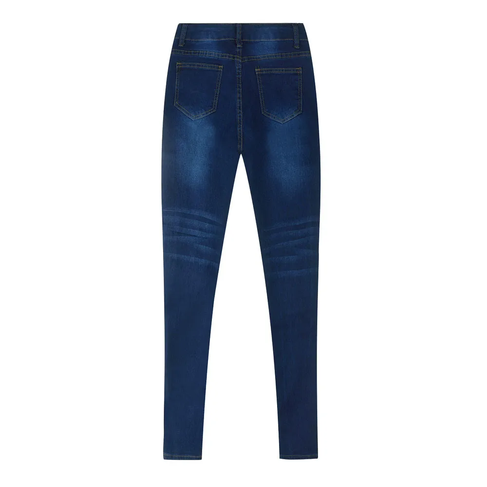 Womail, джинсовые рваные джинсы, узкие брюки для женщин, эластичные узкие брюки с дырками, пуговицами, карманами, высокой талией, женские джинсы AG22