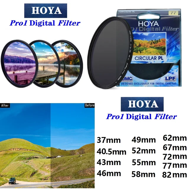 HOYA CPL Pro1 Digital CPL CIRCULAR Polarizer เลนส์ป้องกัน37_40.5_43_46_49_52_55_58_62_67_72_77_82mm สำหรับกล้อง SLR