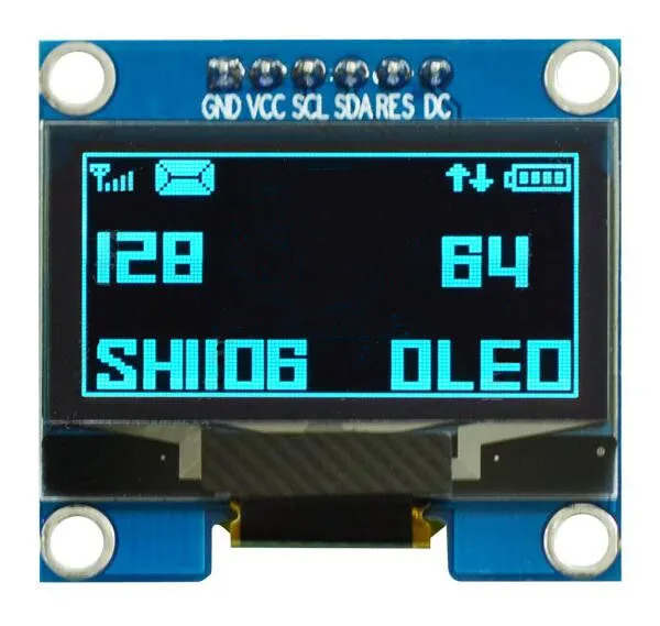 IPS SPI 블루 화이트 OLED 디스플레이 스크린 모듈, SH1106 SSD1306 드라이브, IC128 x 64 IIC 인터페이스, 1.3 인치, 6 핀