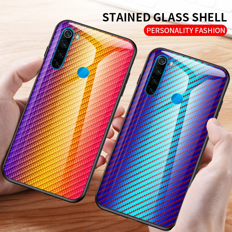 Чехол для Redmi Note 8 T, Стильный чехол из закаленного стекла для телефона Etui, Xiaomi Redmi Note 8 Pro, Твердый Чехол