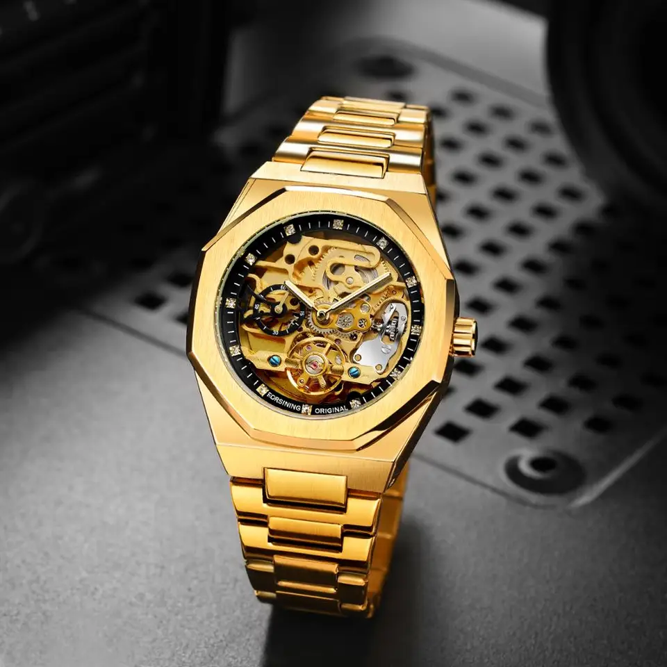 FORSINING Reloj Montre Mécanique Squelette Pour Homme Mouvement