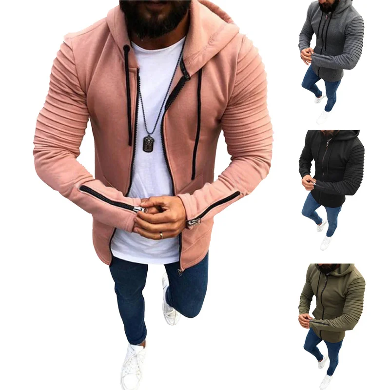 New Autumn Men Brand Zipper Hoodies Fashion Casual Fitness Hooded Jacket Male Sweatshirts Streetwear Clothing M-3XL Dropshipping