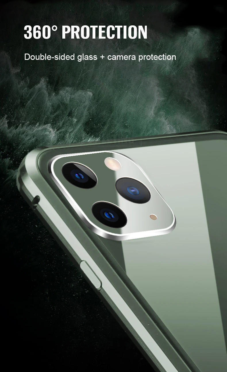 360 Защитный чехол для телефона для iPhone 11 Pro Max, Магнитный чехол, металлический чехол Bumber для iPhone 11 Pro Max, противоударный чехол