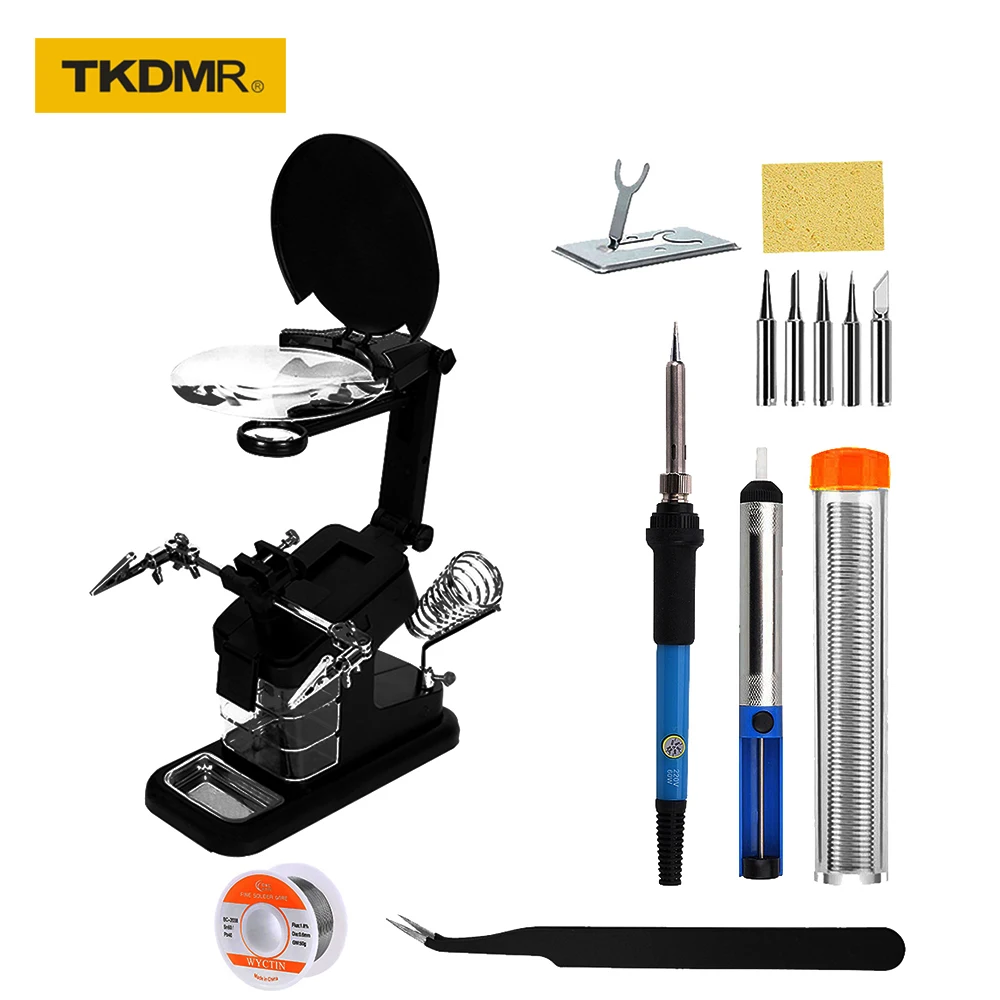 Soldering Iron Bench Magnifier Welding Magnifying Glasses Portable With