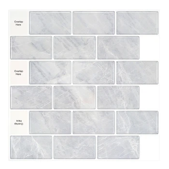 

3D Peel And Stick Wall Tile PVC Marble Self-Adhesive Tile Stickers For Kitchen Bathroom Counter Top