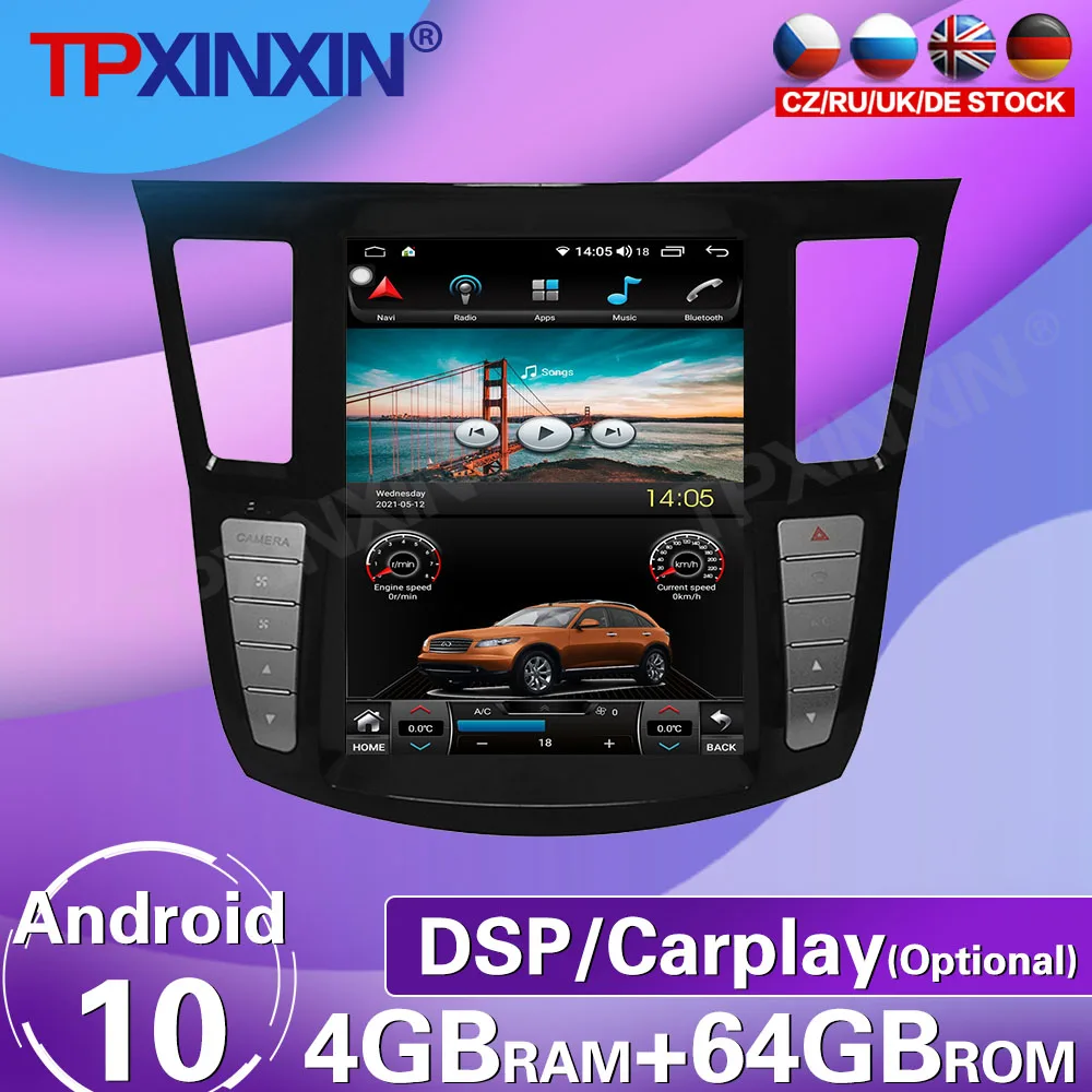 

64G For Infiniti QX60 JX35 2012 - 2019 Android 10 Tesla Screen Car Radio Tape Recorder Multimedia Player GPS Navigation Carplay