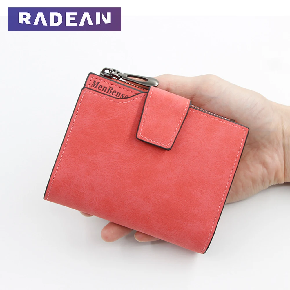 

Fashion Small Female Purse Short Clutch Purse Lady Zipper Wallet Multi-Function Simple Fresh Large-Capacity Leather Coin Purse