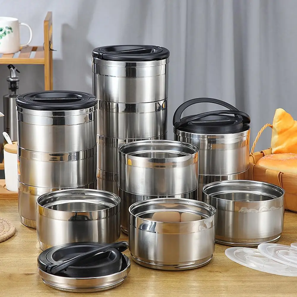 

Hot nInsulated Lunch Box Assemblable Multi-Tiered Stainless Steel Lunch Box Leakproof Office Worker Bento Box Lunchbox