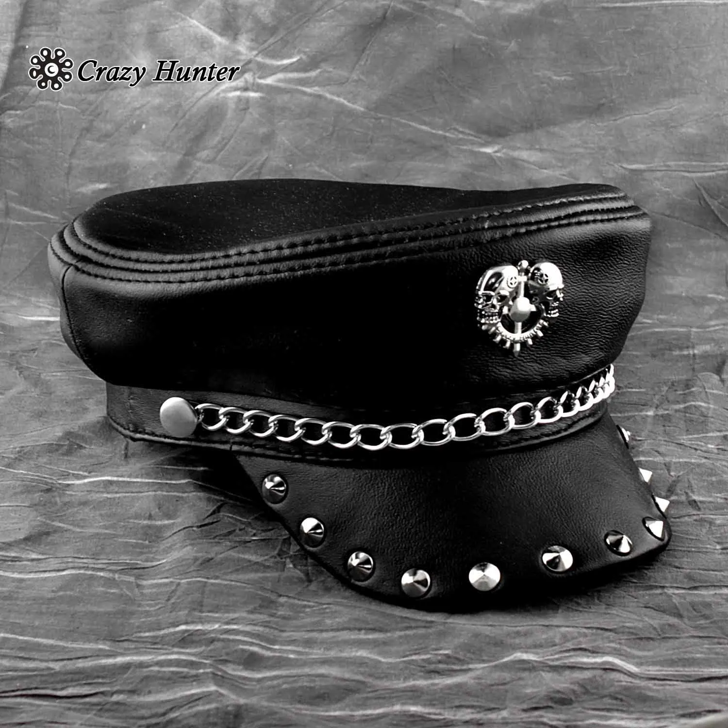 Metal Rivet Studded Skull Mens Genuine 