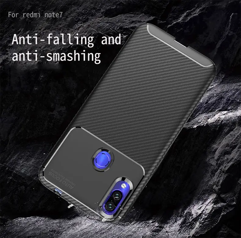 Для Redmi Note7 Note 7 Pro Чехол из углеродного волокна, гибкий силикагелевый анти-осенний чехол для Redmi Note 5 Note 6 Чехол