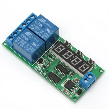 

2 Channel 12V DC Delay Timer Relay Module Digital Delay Timer Switch Cont