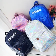 Стильный рюкзак с лазерной надписью, школьная сумка для учеников средней школы, AliExpress