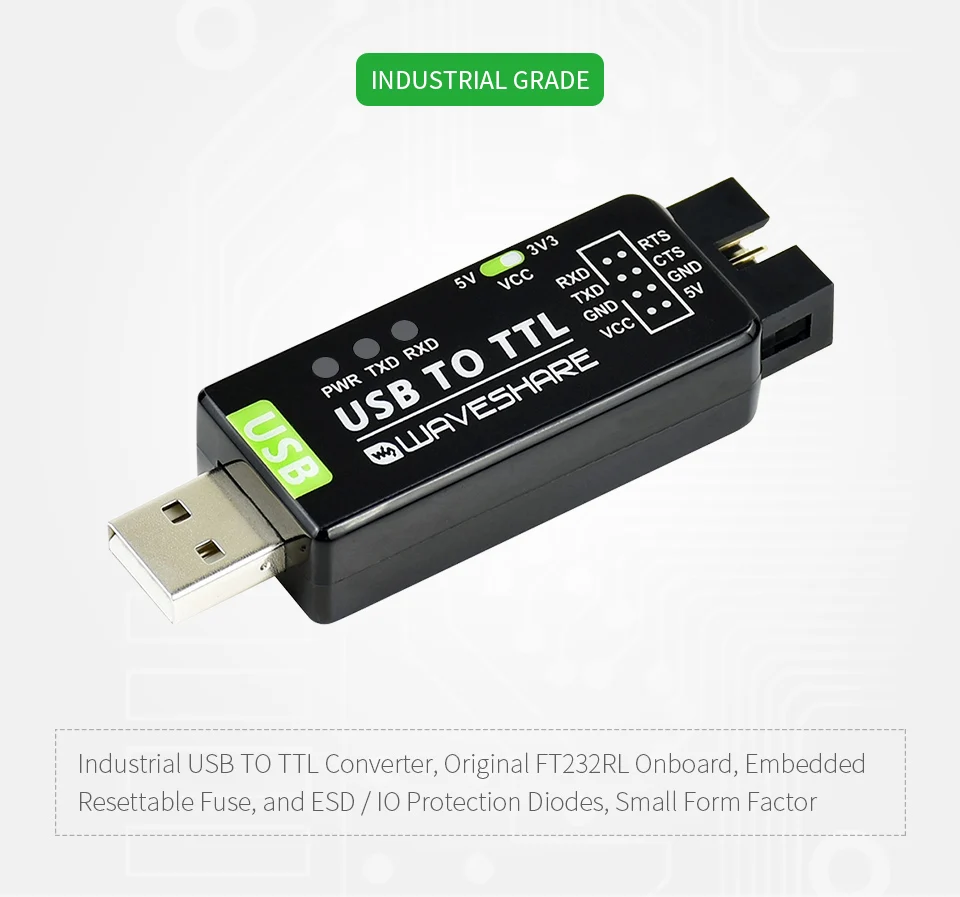 Industrial USB to TTL Converter FT232RL/CH343G - Multi-Protection, System Support, Stable Transmission, LED Indicators Description Image.This Product Can Be Found With The Tag Names Computer Cables Connecting, Computer Peripherals, Industrial usb to ttl converter, PC Hardware Cables Adapters