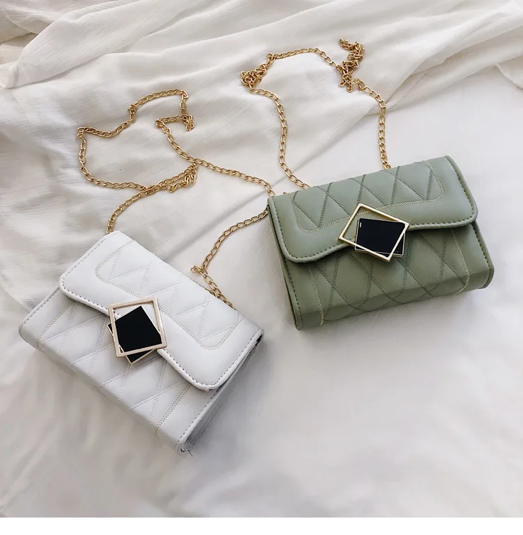 

INS Super Fire Bag Women's 2019 New Style Network hong yang Gas Square Sling Bag Fashion Rhombus Chain Shoulder Oblique Bag