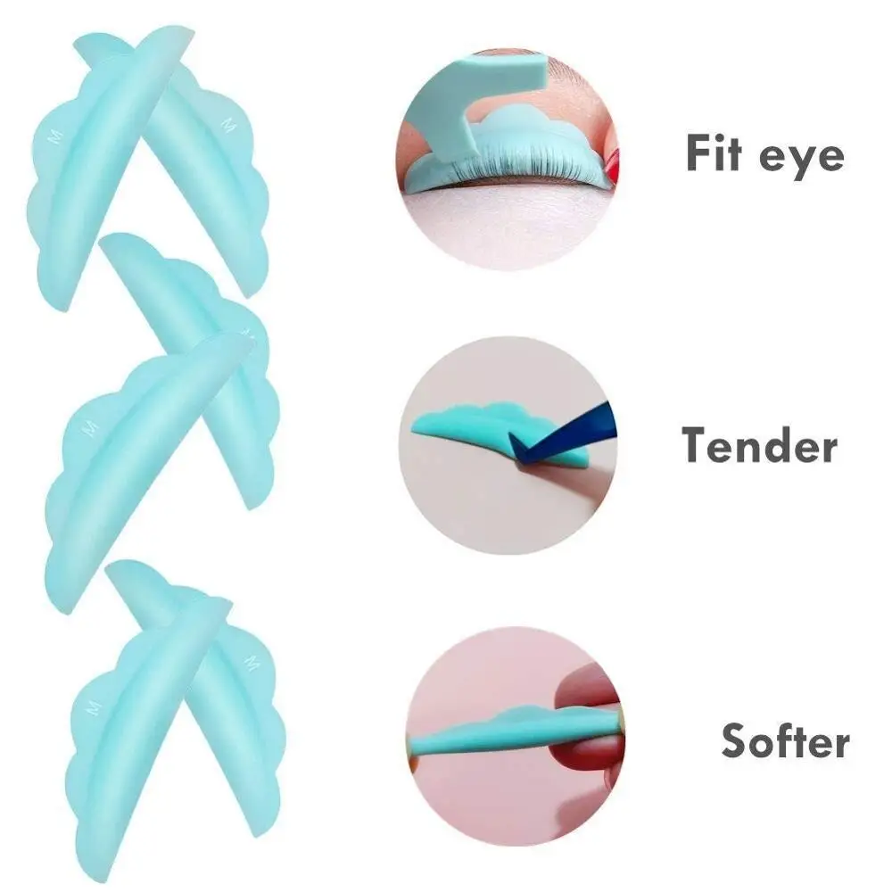 5Pairs Eyelashes Perming Rods Soft Silicone Eyelash Extension Lifting Pad Eye Lash Lift Curlers Curl Shields Pads with Y Brush eyelash curler eyelash accessories