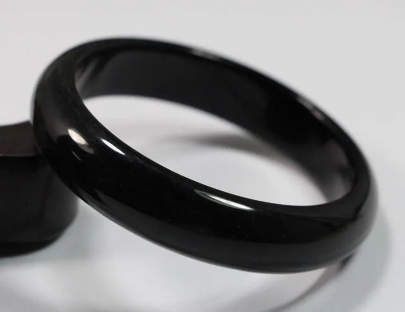 VERY FINE RARE NATURAL BLACK JADEITE JADE BRACELET BANGLE 60MM fREE SHIPPING