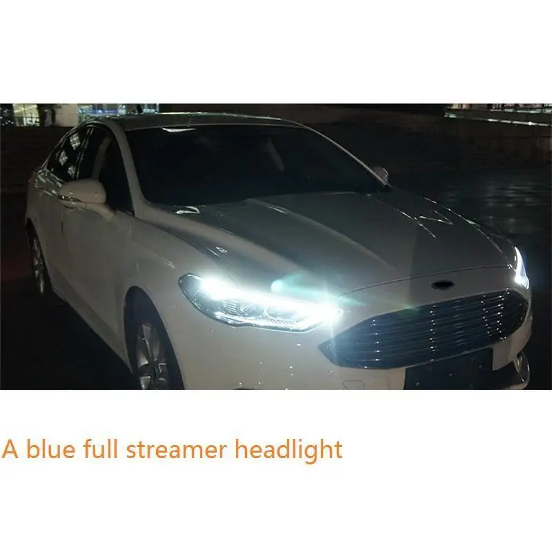 MODEL R Наружные Drl дневные ходовые огни Luces Para Авто Стайлинг боковой указатель поворота светодиодные фары автомобиля фары в сборе 17 для Ford Mondeo - Цвет: MODEL R