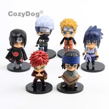 

6 Pcs/set 10cm Anime Naruto Figures Uzumaki Naruto Uchiha Sasuke Hatake Kakashi PVC Action Figure Collectible Model Kids Gift