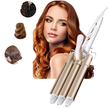 

Professional Hair Curling Iron 22MM Wave Wand Ceramic Triple Barrel Hair Curler Roller Corrugation Hair Waver Styling Tools