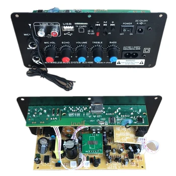 

Digital Bluetooth Stereo Amplifier Board AC 220V 12V 24V Subwoofer Dual Microphone Karaoke Amplifiers EU Plug