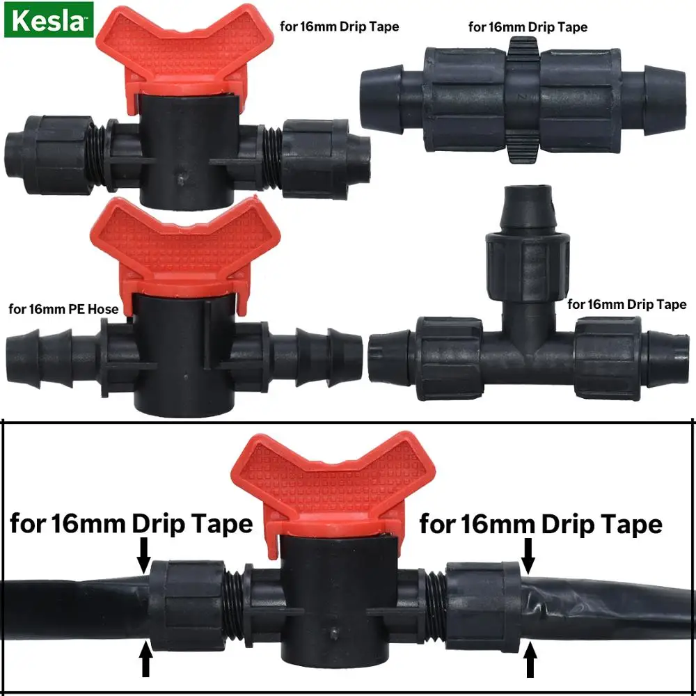 

Drip Irrigation Watering 16mm Barbed Threaded Lock Valve Shut-off Connectors Tee Elbow Coupling Cap 1/2 Inch Tubing Hose Garden