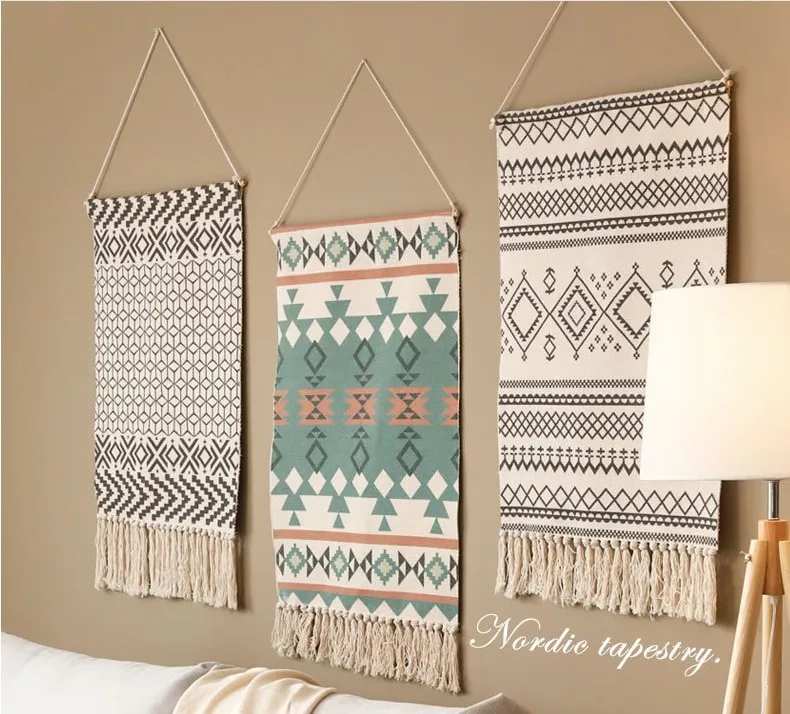 

Bohemian Tassels Wall Hanging Handmade Tapestry Macrame Home Decor Retro Nordic Kids Craft Handcrafted Girls Room Indian Decor