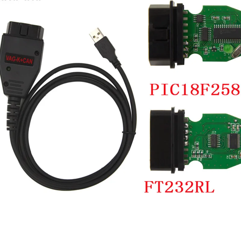 Диагностический сканер Vag K + can Commander 1 4 Obd2 Obdii с чипом Ft232rl Pic18f258 Com кабель для Vw Skoda