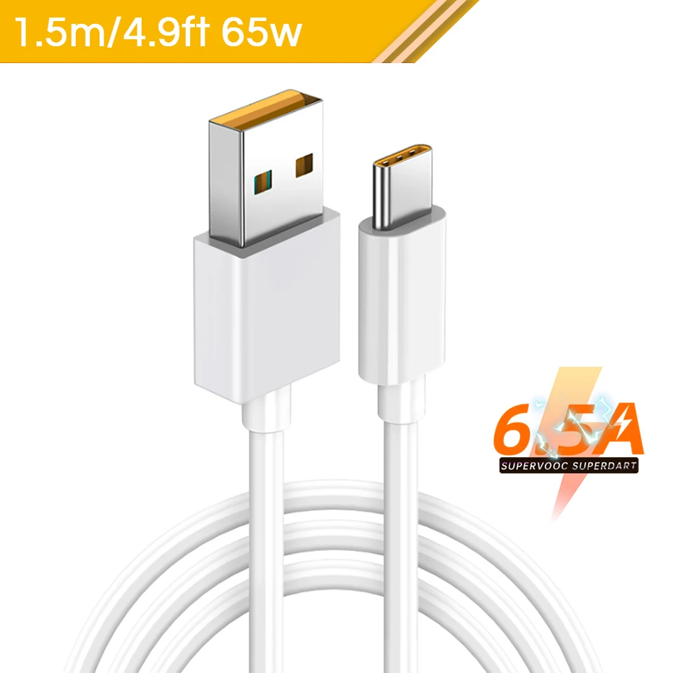 Super Fast Charge 6.5A Type C Cable with 65W SuperVOOC Technology