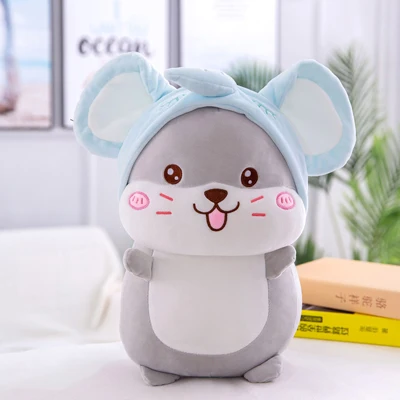 Стиль плюшевая игрушка хомяк чучело животное хомяк кукла игрушка плюшевая подушка Креатив детская игрушка девочки Ragdoll подарок - Цвет: Gray